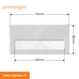 aluminium naambadge London afmetingen