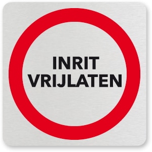waarschuwingsbordje INRIT VRIJLATEN