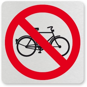 waarschuwingsbordjeVERBODEN VOOR FIETSEN