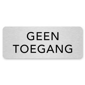 deurbordje geen toegang