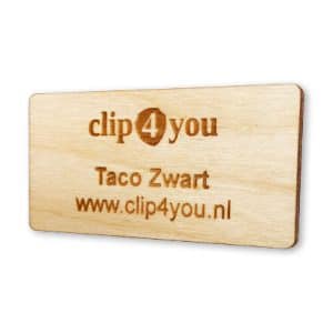 houten naambadges